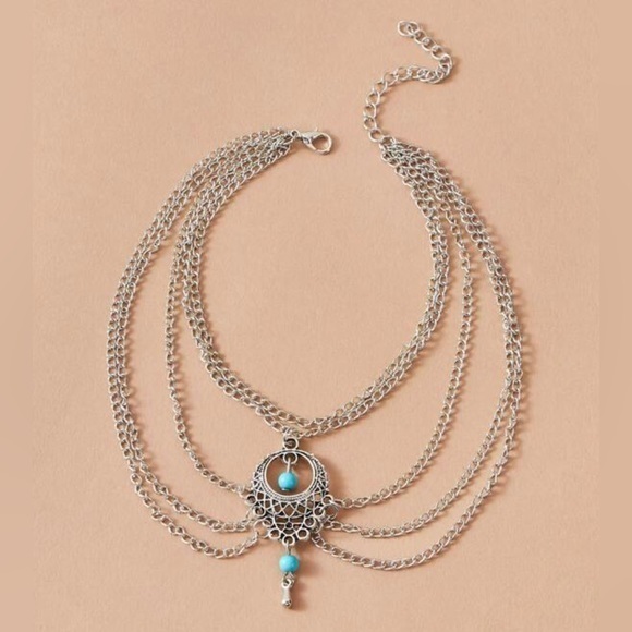 💋NWT Tribal BOHEMIAN Boho Charm Layered Anklet - Picture 2 of 4